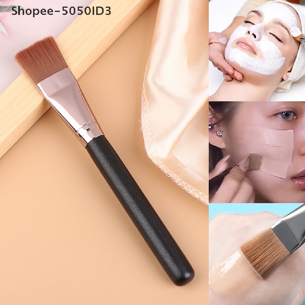 [HOT] 1pc Kuas Makeup Hitam Flat Top Foundation Brush Handle Contour Brush [ID]