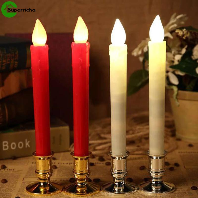 Hot Sale/Tiang Panjang Lampu Lilin Elektronik Flameless Night Light Romantic Confession Prop Lights Pesta Natal Ambient Light LED Candle Decoration Light Lampu Teh Natal