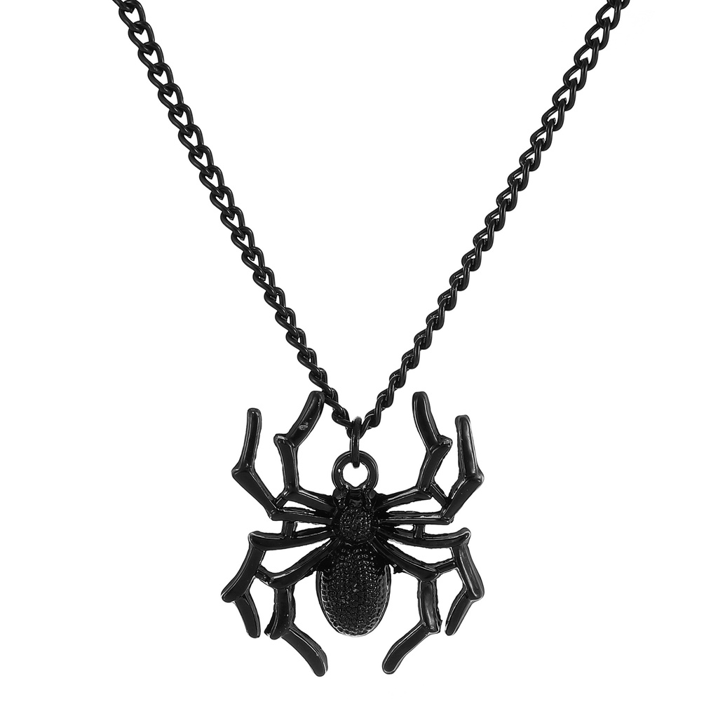 Trendi Sederhana Spider Pendant Kalung Untuk Wanita Pria Unisex Punk Tiga Dimensi Kepribadian Serangga Kalung Perhiasan