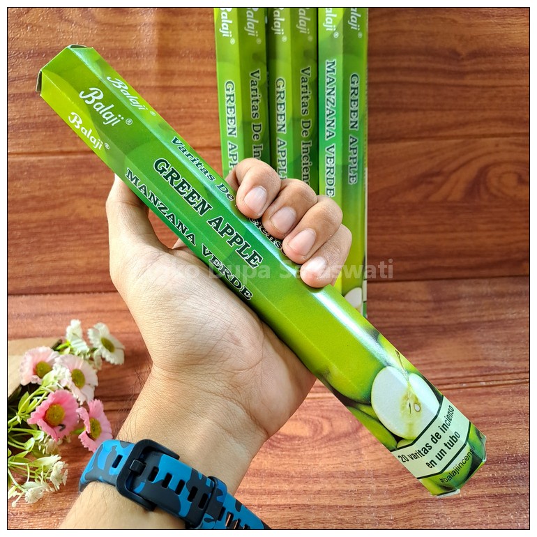 Hio Dupa Wangi Aromaterapi Balaji Apel Hijau Hexagonal Isi 20 Stik
