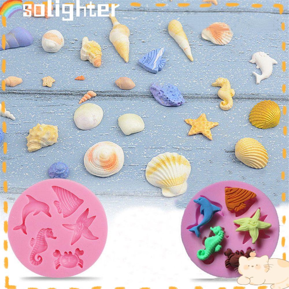 Solighter Cetakan Fondant Silikon Warna Random DIY Coklat Baking Dolphin