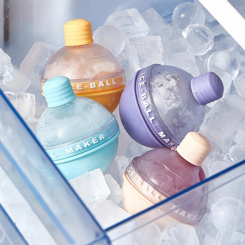 Cetakan Ice Ball Silikon Food Grade 6 cm Besar Ice Ball Maker Whiskey Cocktail Cetakan Es Batu Multicolor Jelly Puding Cetakan Perlengkapan Bar Dapur