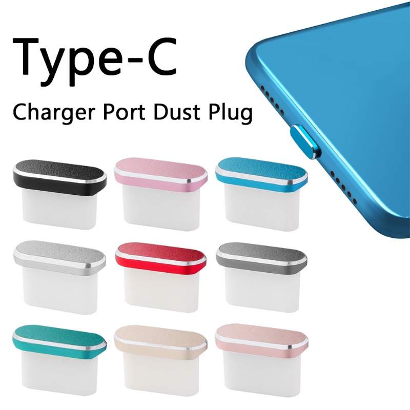 Aluminium Alloy Dust-proof Type-C Charging Port Dust Plugs/Pelindung Antarmuka Pengisian Tipe C Aksesoris Anti-Debu Ponsel/Call Phone Metal Dust Stopper