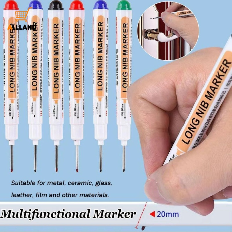 Penanda Tinta Kepala Panjang 20mm/pulpen Tanda Lubang Dalam Keramik Woodworking Kamar Mandi/Pulpen Perforating Cepat Kering Tahan Air