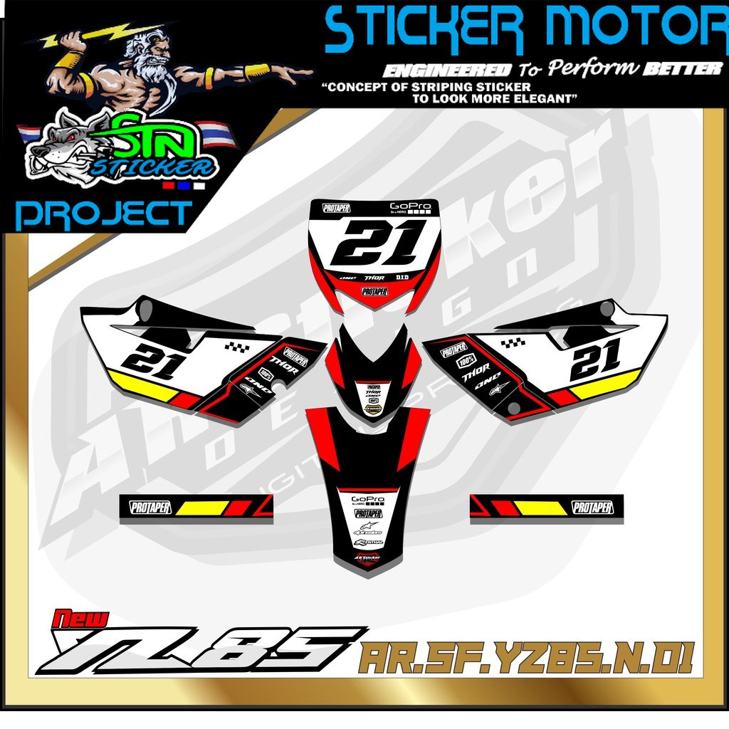 Yz85 Stiker Striping Motor TRAIL YZ85 NEW - Stiker Trail Bebek Yz 85 New Variasi Hologram AR 01