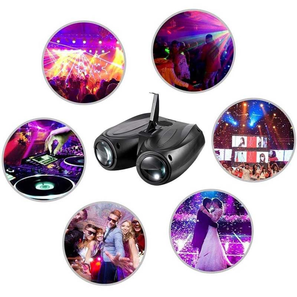 Lampu Proyektor Panggung Disco Karaoke Sensor Suara RGB 128 LED 20W