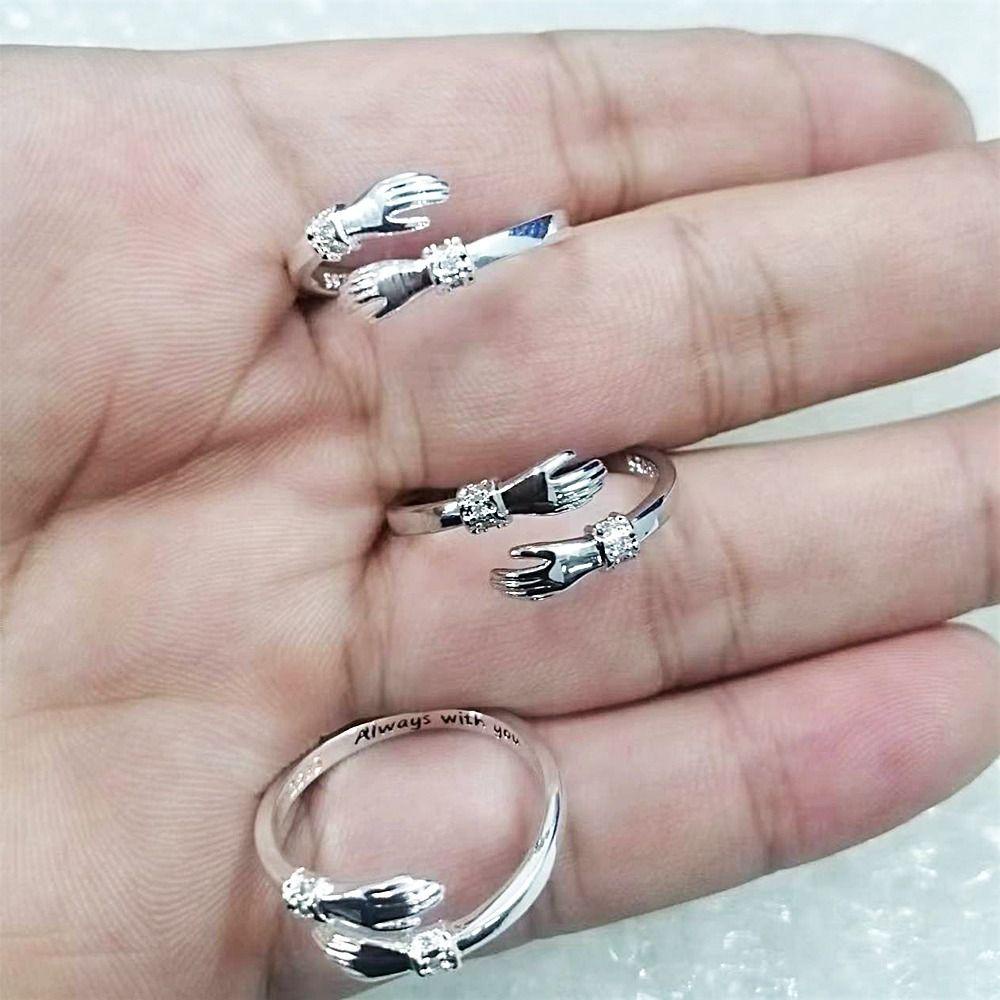 Needway   Hug Rings Minority Adjustable Fashion Hadiah Teman Terbaik Hadiah Hari Valentine Cincin Pasangan Perhiasan Gaya Korea