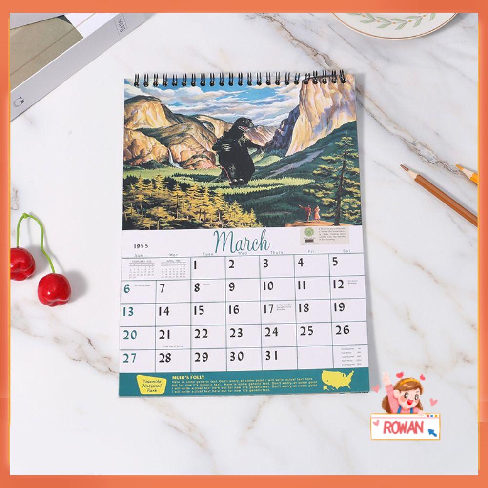 R-bunga Dinosaurus Hewan Kalender Hadiah Tahun Baru Kalender Kantor Seni Kalender Bulan Seni Dekorasi Rumah Kalender Gantung