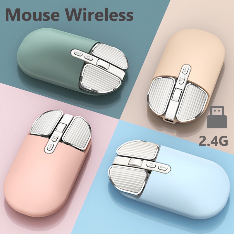 Mouse Wireless Receiver 2.4GHz Optical 800 - 1600DPI Mouse Gaming Untuk Windows Silent Mouse Untuk PC Laptop