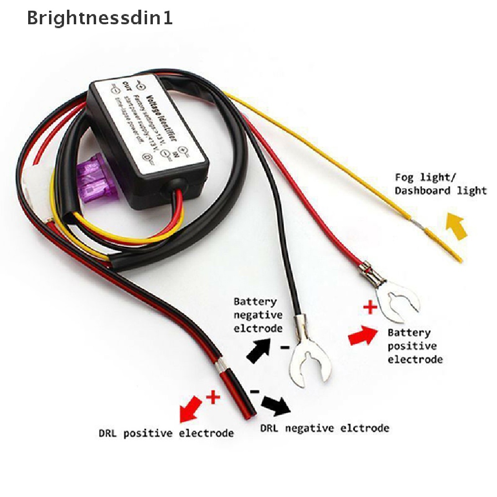 [Brightnessdin1] Lampu Lari Siang LED Mobil Modul Kontroler ON/OFF Otomatis DRL Relay Kits Butik