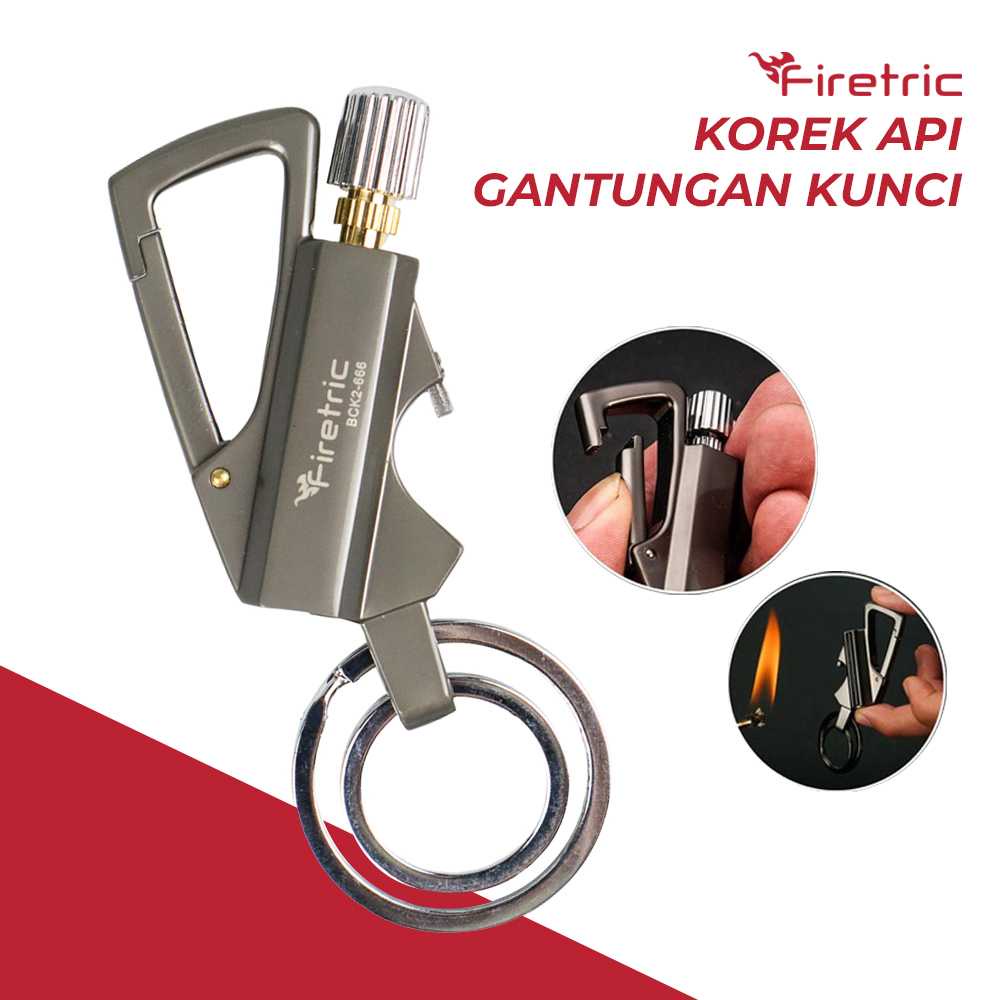 (BISA COD) FTIHSHP  Korek Api Gantungan Kunci Flint Starter Carabiner - BCK2-666