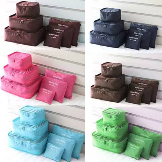 (NCS) Travel 6 in 1 Bag in Bag Set in Pouch Organizer Tas Baju Koper Storage