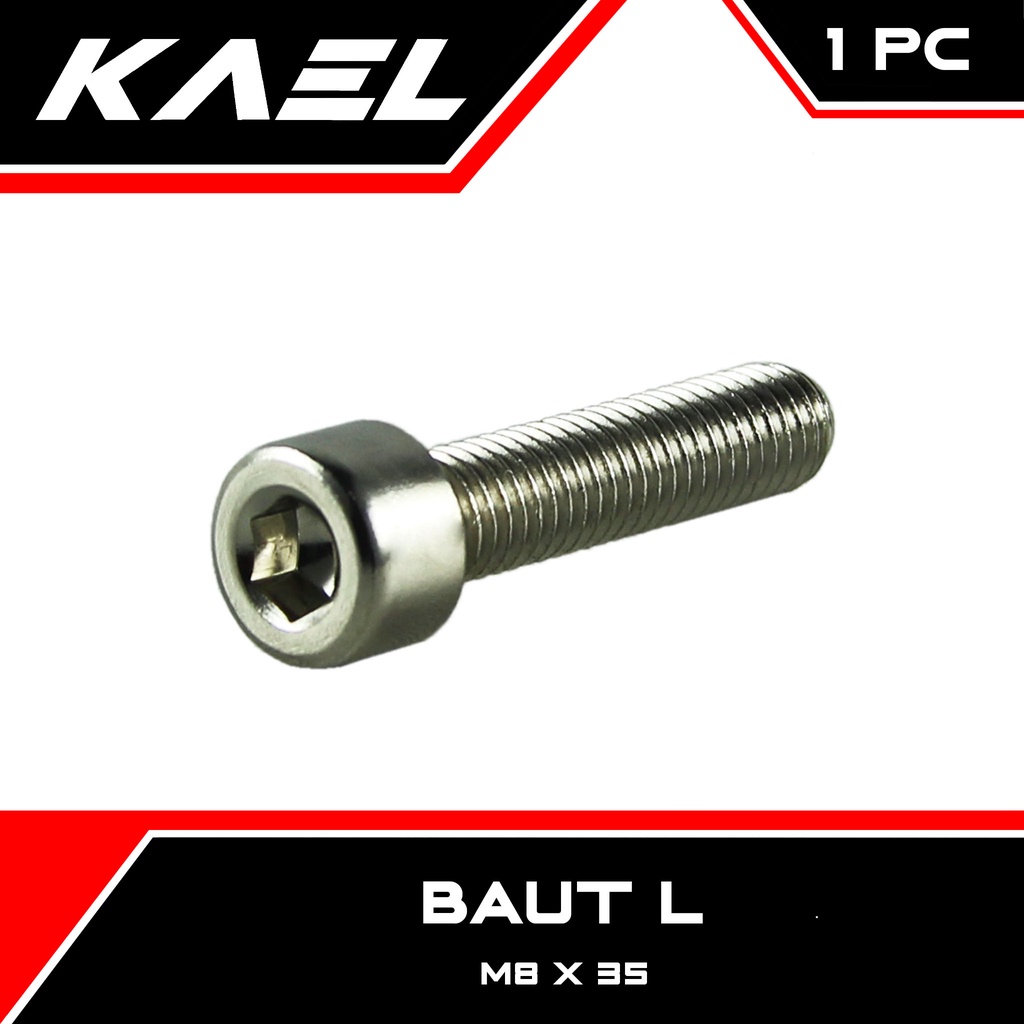 Baut L M8x35 Kunci 5 Baud Bolt L6 8x35 K 5 P Pitch 1.25