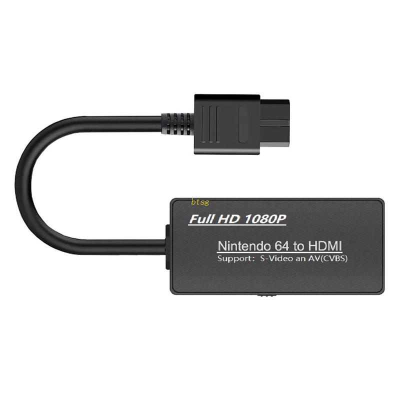 Btsg Portable N64 (AV+S-Video) to Converter Adapter Cord Plug &amp; Untuk Pl