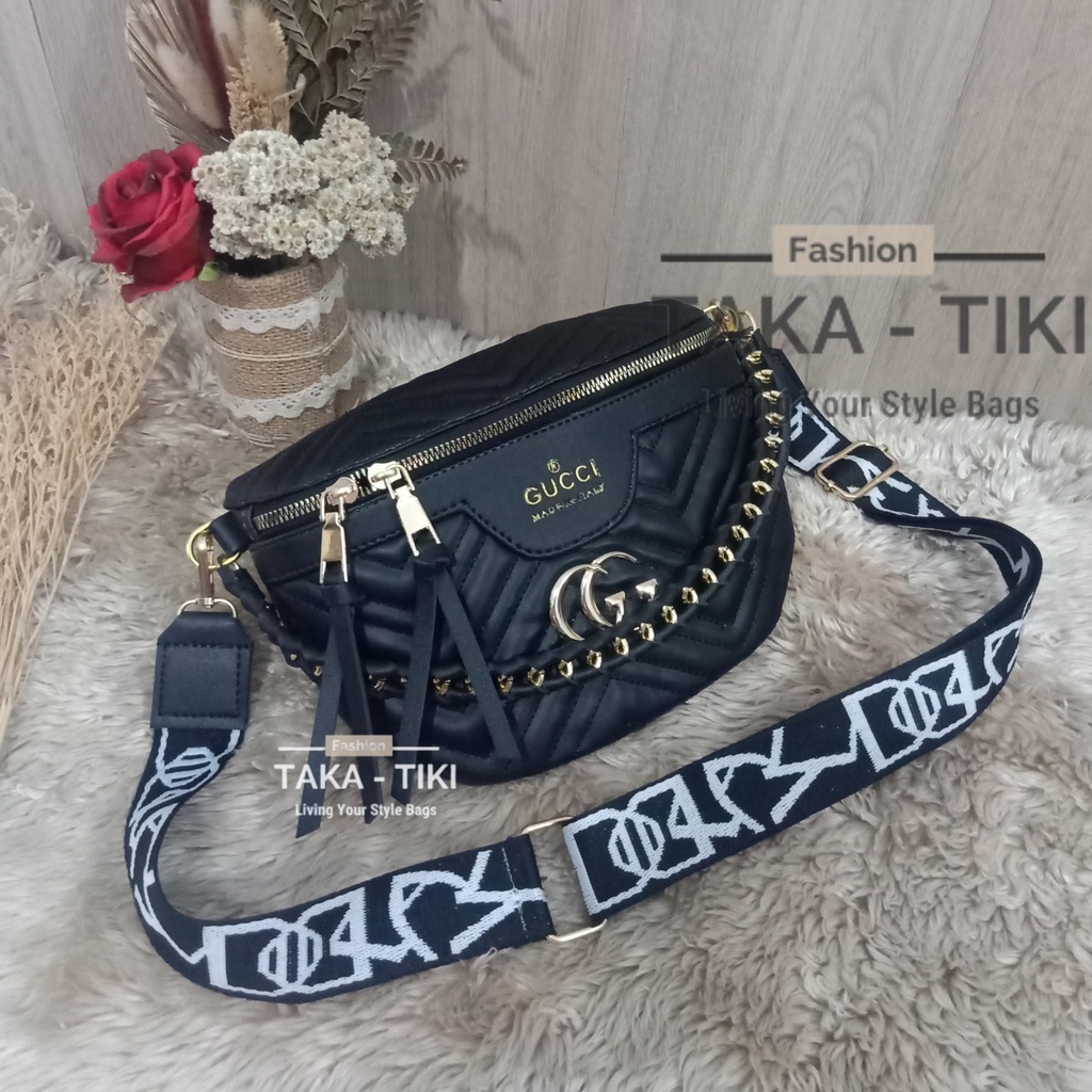 NEW ARRIVAL TAS SELEMPANG PINGGANG WAISTBAG WANITA KOREAN STYLE GC ANYAM  KEKINIAN SIMPEL MEWAH DAN ELEGANT TERBARU