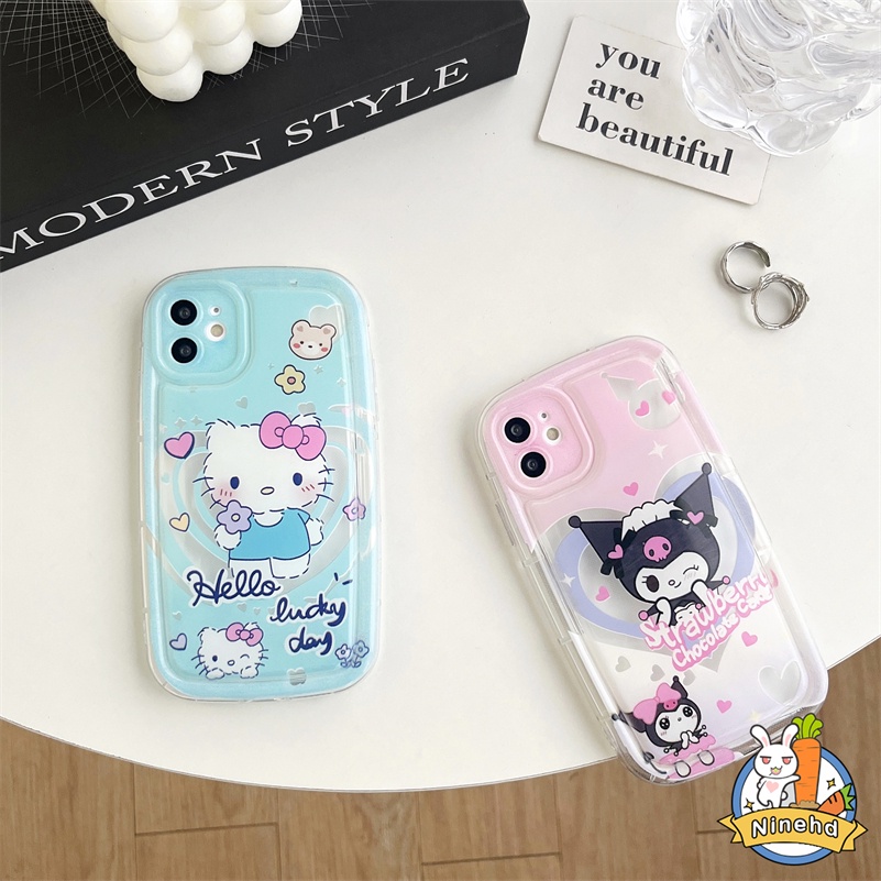 IPHONE Casing Kompatibel Untuk Iphone14 13 12 11 Pro Max X Xr Xs Max8 7 6 6s Plus SE 2020 Kartun Lucu Kt Kucing Coulomi Phone Case Simple Canggih Silikon Anti Jatuh Case Protection Cover