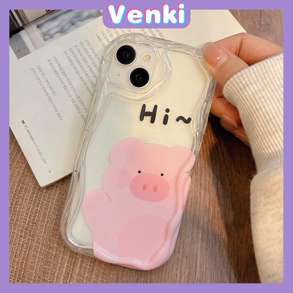 Case iPhone 11 Pro Max TPU Soft Clear Curved Wave Case Cute Cartoon Pig Camera Protection Shockproof For iPhone 14 13 12 11 Plus Pro Max 7 Plus X XR