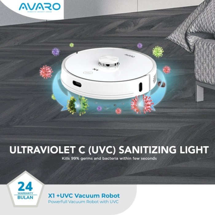 AVARO Smart Robot Vacuum Cleaner X1 - UVC Light (Sapu Pel Lantai Otomatis)