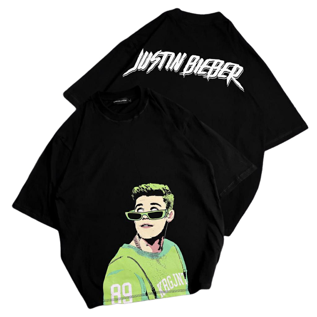 {oversize}BAJU KAOS Cotton Combed OVERSIZE Distro Motif &quot;justin bieber&quot;