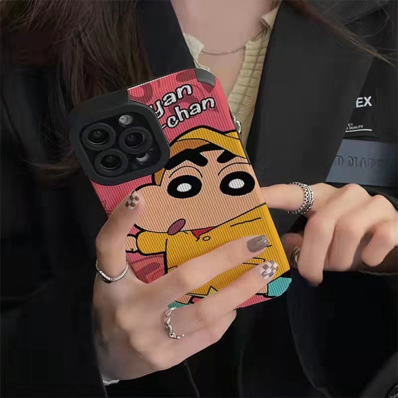 Lovely！Crayon Shin Chan Soft Case HP OPPO A91 F11 F9 Pro A3S A9 A5 A31 A53 A33 2020 A7 A5S A12 A11K A52 A92 A83 A55 A56 A55S A95 FTD Stripe Casing Realme C1 X XT Reno 2F 3 5 6 5G