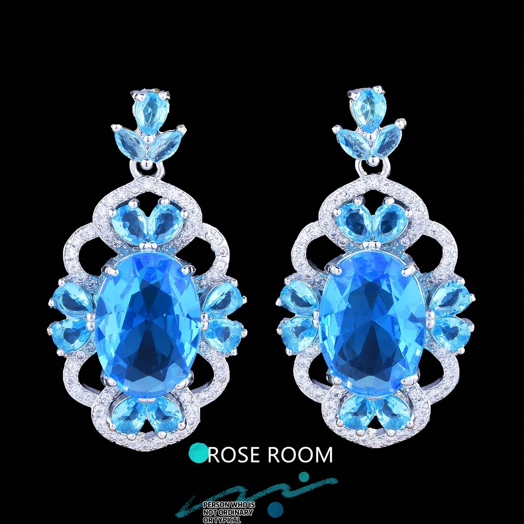 Goldkingdom Aksesoris Perhiasan Fashion Ready Stock Reykjavik Santa Maria Aquamarine Aurora City Colorful Treasure Earrings