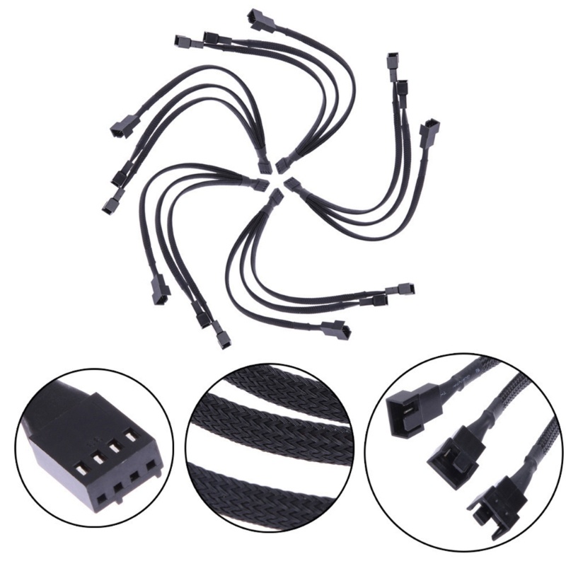 Kabel Ekstensi BT 4pin Motherboard 1ke 3Ways Splitter Konektor Lengan CPU PWM Fan Power Cable Aksesoris Praktis