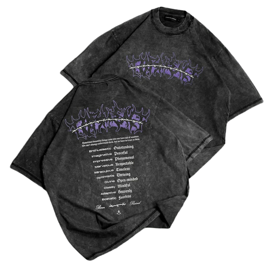 {oversize}BAJU KAOS OVERSIZE COTTON COMBED WASH / OVERSIZE T-SHIRT WASH motif &quot;timeless&quot;