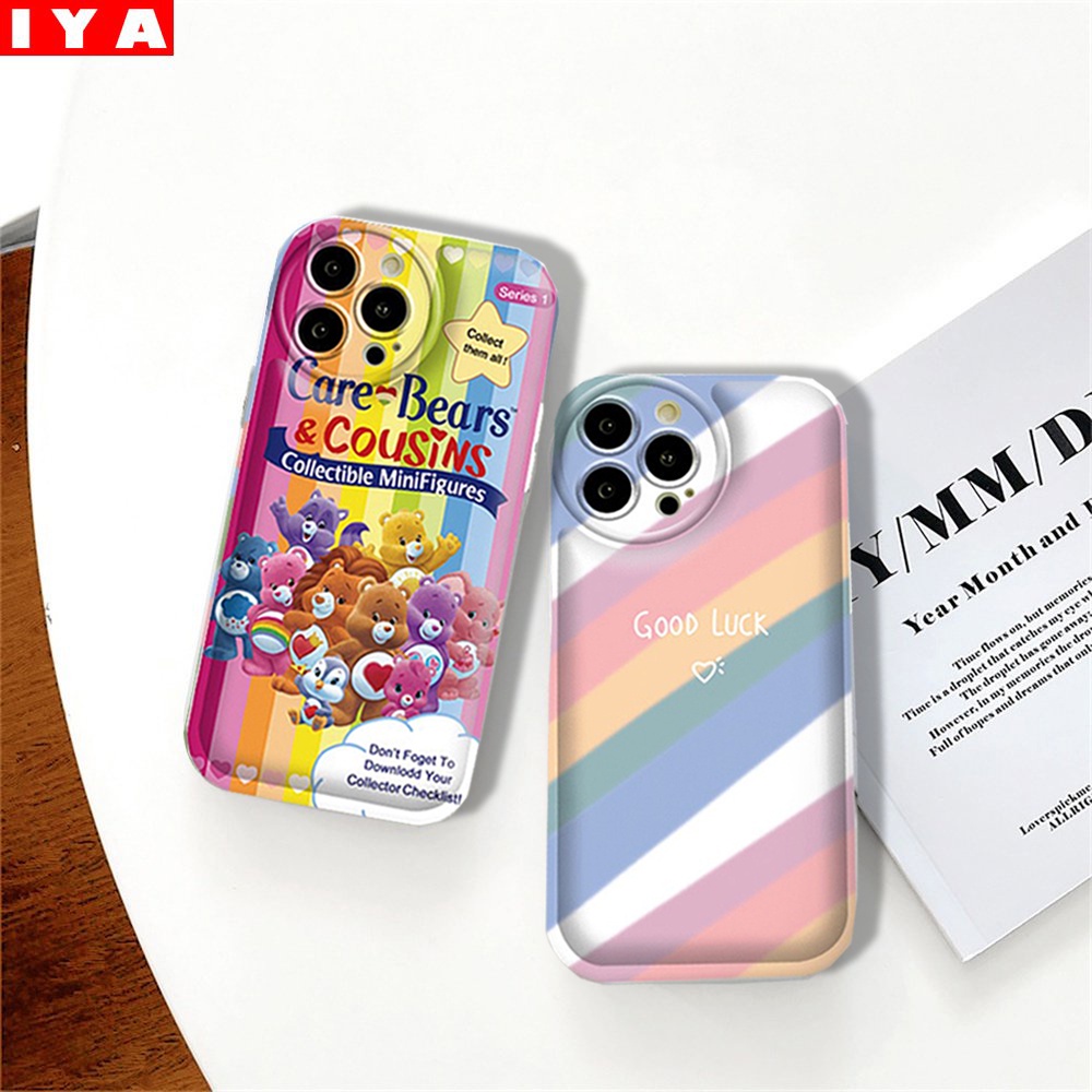 Case Realme 10 C15 C12 C25S C11 C20 realme5 5i 6i C3 8i C21Y C25Y Rainbows Care Bears Bantal Udara TPU Phone Cover