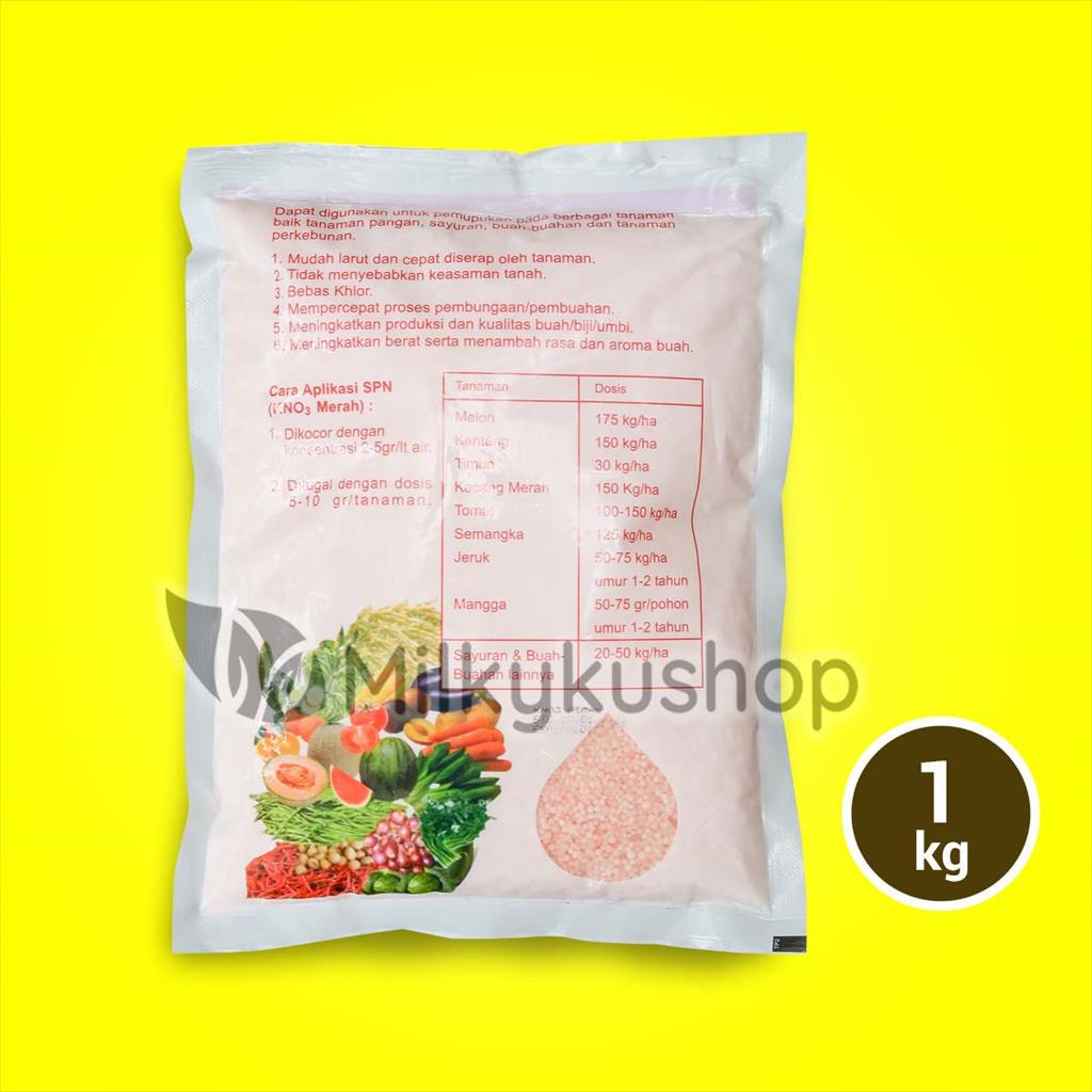 PUPUK SANTAGROW NK 15 15 KNO3 MERAH PRILL 1 KG KEMASAN PABRIK