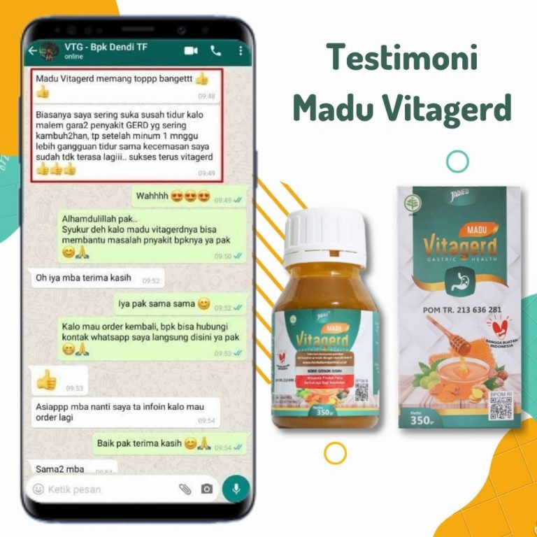 Madu Vitagerd Obat Lambung Asli Herbal Terbaik Atasi Asam Lambung Naik, Maag &amp; Gerd Anda BPOM Original GARANSI ASLI