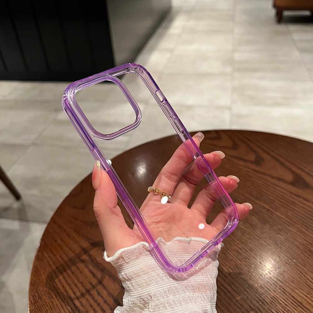 IPHONE Casing Ponsel Kristal Bening Untuk Iphone12 13 14 Pro Max Casing Iphone14 Plus Soft TPU Case Transparan Shockproof Back Cover