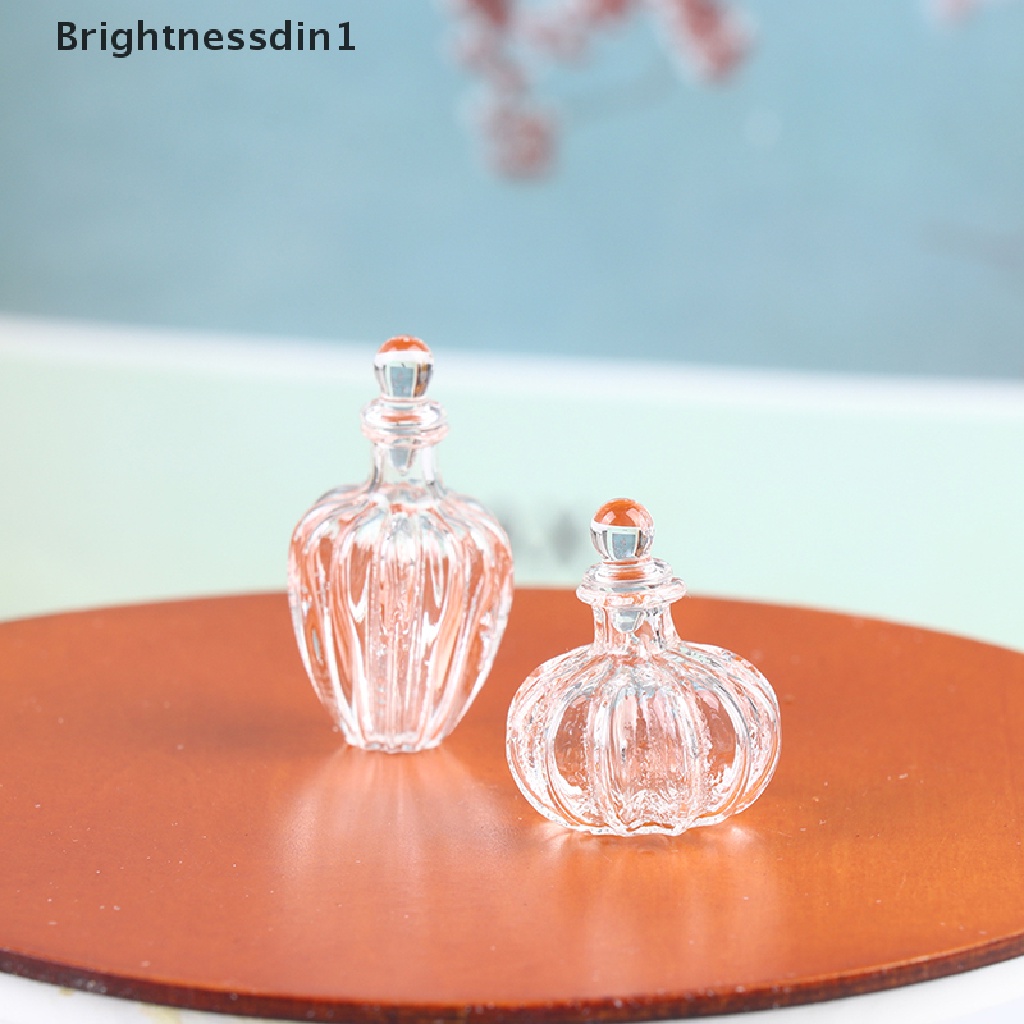 [Brightnessdin1] Rumah Boneka Miniatur Botol Kaca Glass Stopper Tiny Jar Vials Doll Decor Mainan Butik