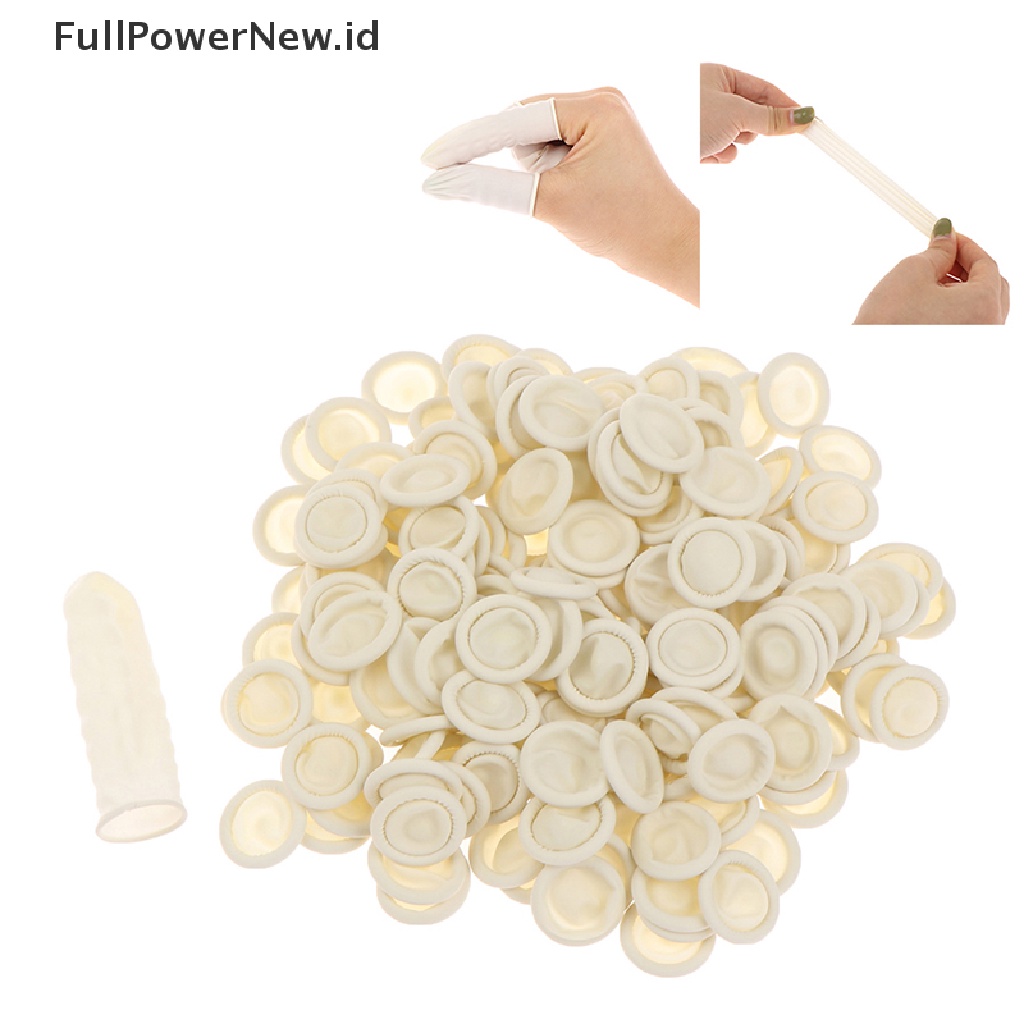 Power100/200/300pc Sarung Tangan Jari Latex Plastik Manicure Tools Nail Salon Hand Protect ID