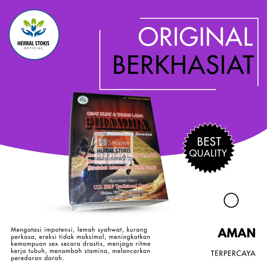 

Suplemen Kapsul Herbal Piramida Original Obat Pria (Kuat) Sehat Dan Daya Tahan Lama