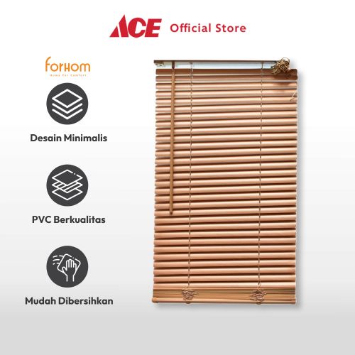 GARANSI (COD) ACE FORHOM 40X180 CM VENETIAN BLIND PVC - COKELAT TIRAI PENUTUP KERAI HORDENG