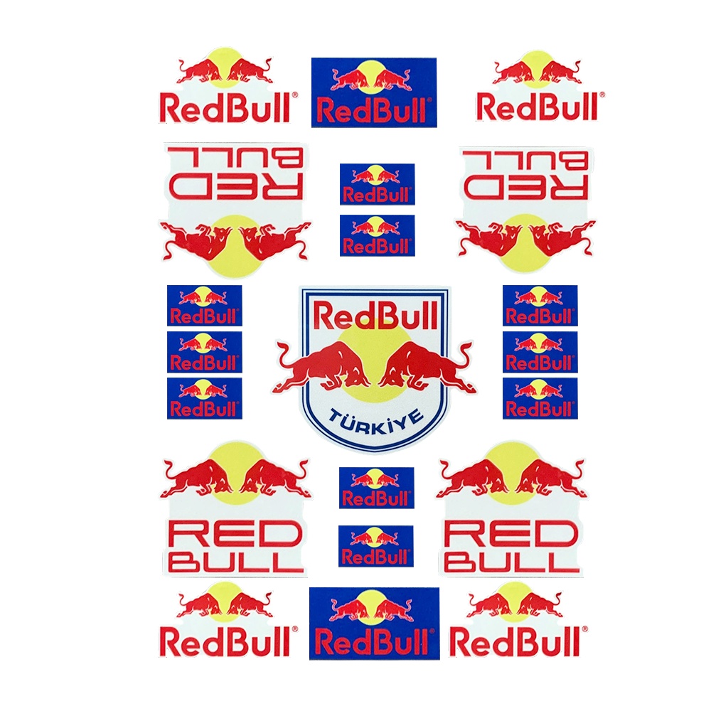 Red-bull Refelctive Sticker Red Bull Reflektif Helm Autometer Decals Motor Red Bull Badge Untuk SHOEI Arai Helm DUCATI HONDA Aprilia Kawasaki Suzuki Yamaha IN STOCK