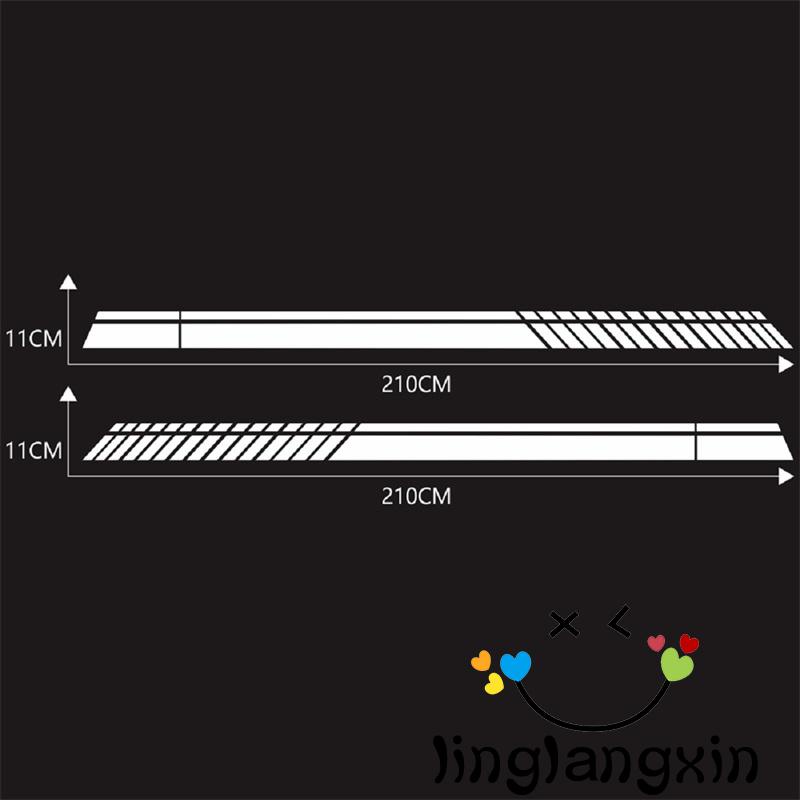 Llx-mobil Keren Gaya Stripe Tahan Air Dan Tahan Aus Stiker Samping Body Multifungsi Praktis