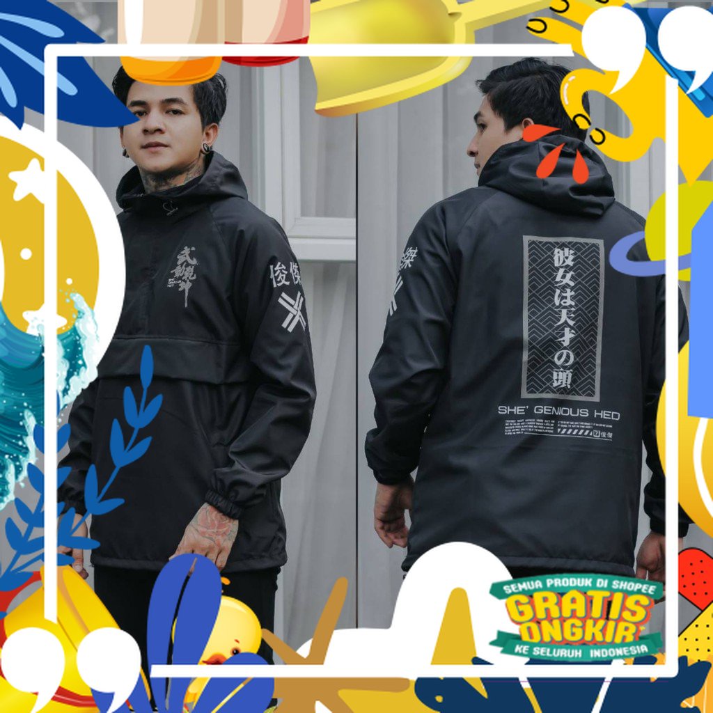 JAKET PRIA - JAKET CAGOULE - JAKET SALVIO HEXIA - JAKET ORIGINAL - JAKET/ merah putih biru polos