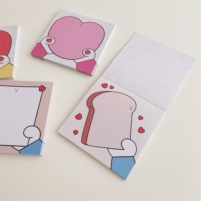 Nota Pesan Kartun Lucu Take the Love Toast Series Stickless Sticky Note