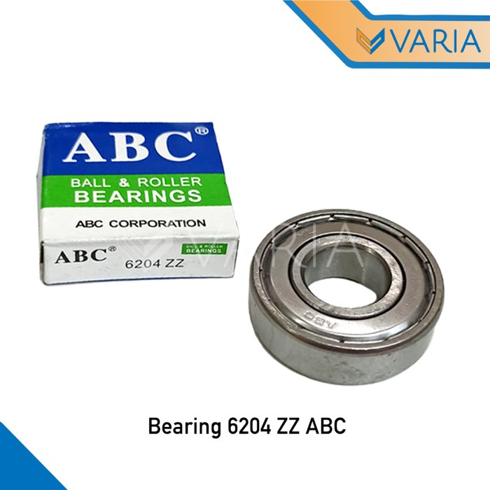 Bearing 6204 ZZ ABC 20 x 47 x 14 mm Laher Tutup Plat Besi Double