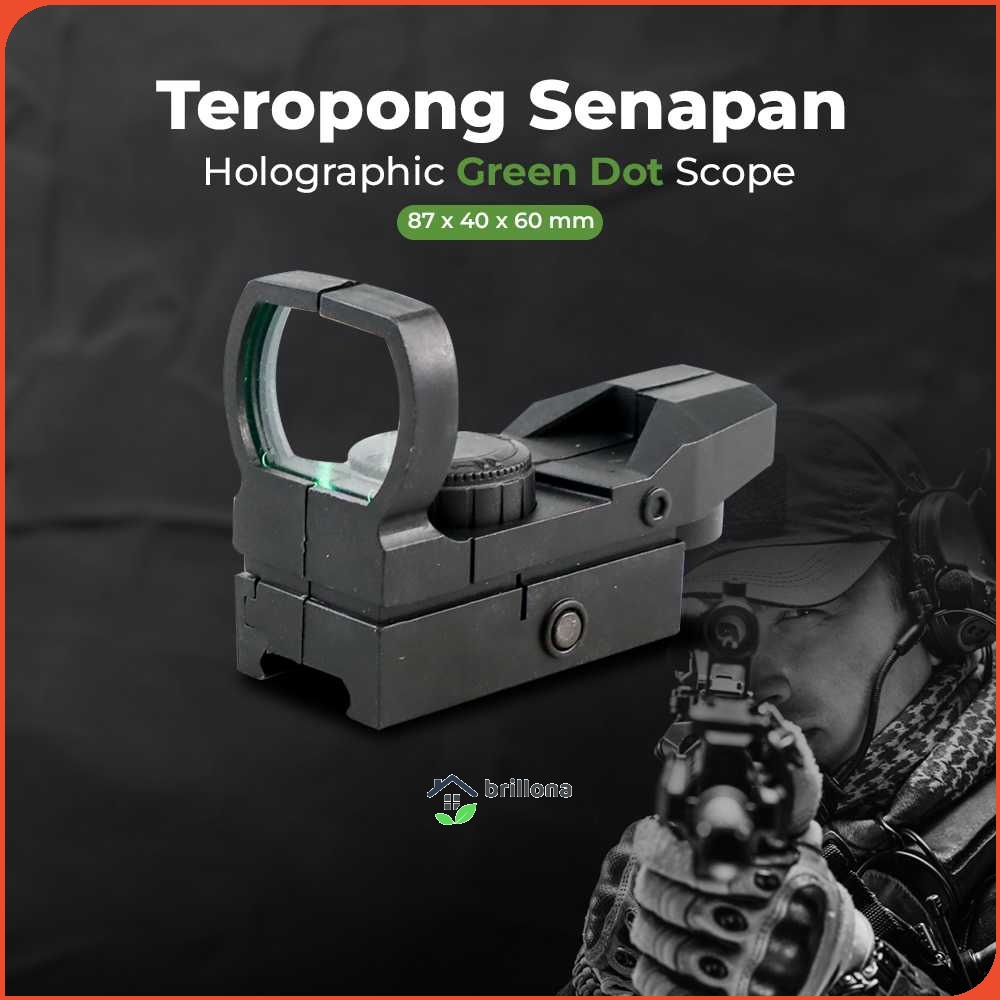 Dongzhur Kekeran Teropong Senapan Holographic Green Dot Scope 20mm - HD23