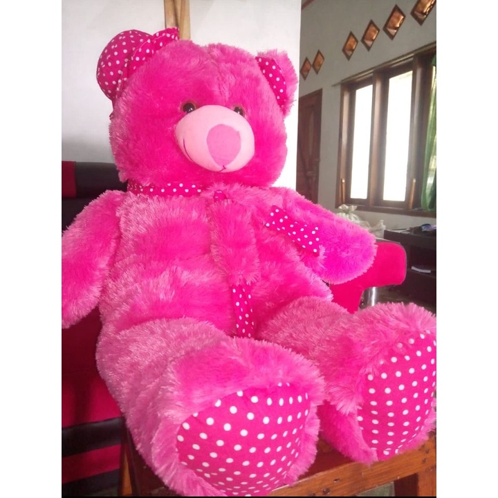 [COD / BAYAR DI TEMPAT] Boneka Beruang JUMBO Teddy Bear Topi Syal / Boneka besar murah / kado boneka