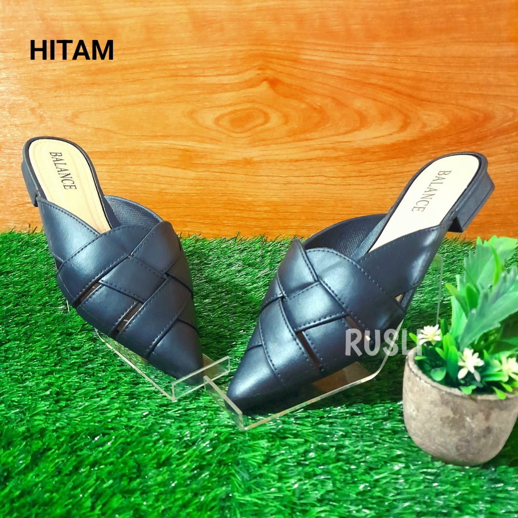 (COD) Sandal Sepatu Hak Wanita Motif Ketupat Jelly Import Balance C221