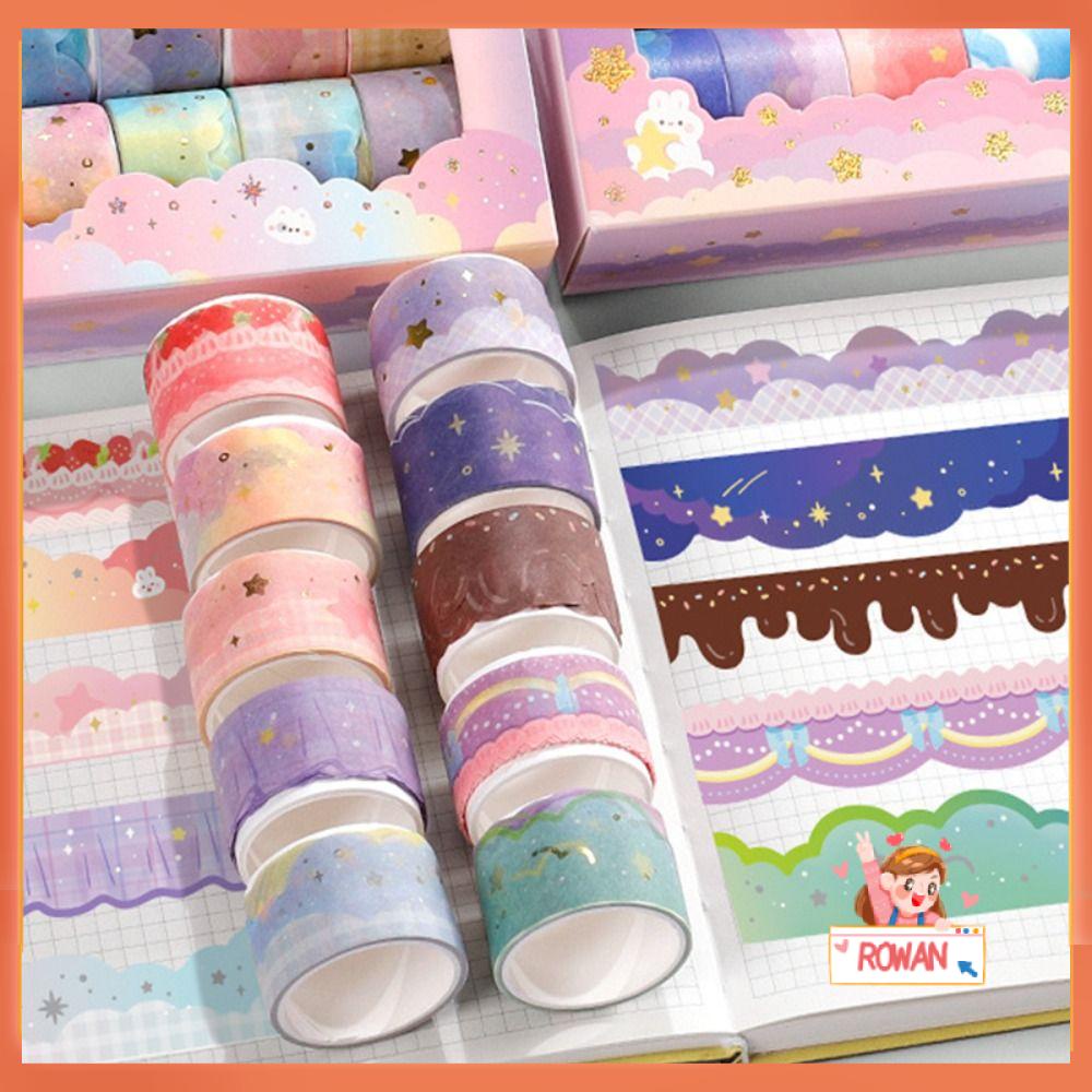 R-flower 10Rolls/Set Washi Tape Lucu Segar Sastra Scrapbooking Gadis Hati Sedikit Segar Kreatif Alat Tulis DIY Bahan