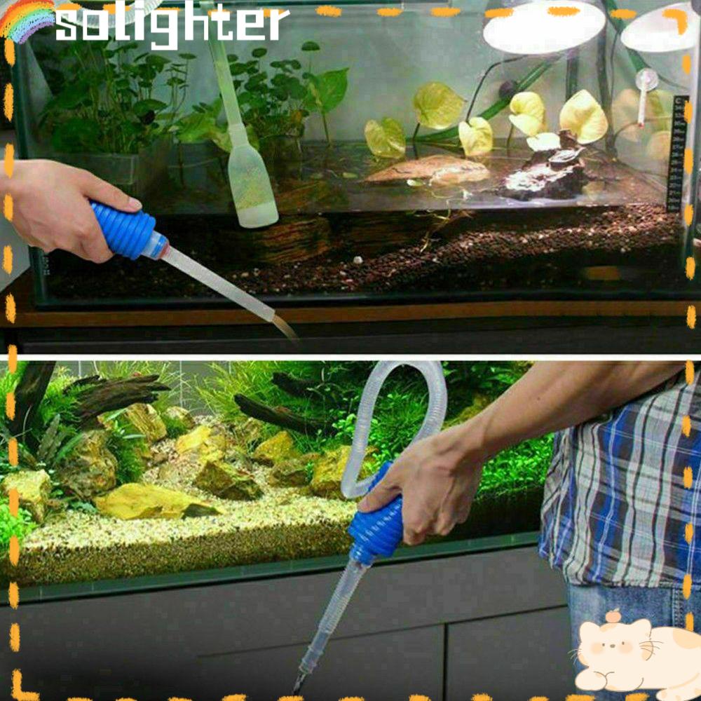 Solighter Pembersih Aquarium Portable Fish Tank Handheld Siphon Hose