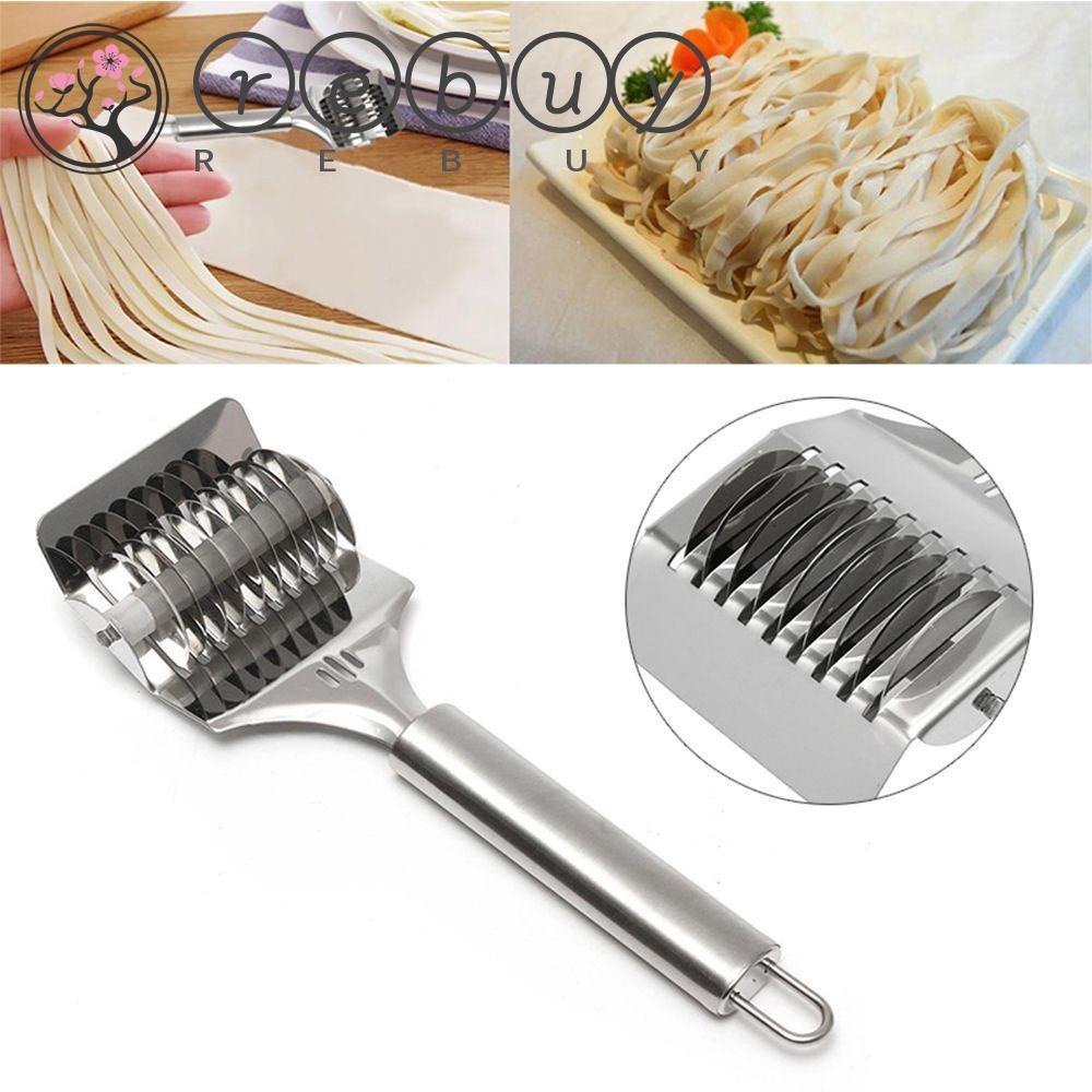 Rebuy Roller Pemotong Adonan Kue / Pasta / Spaghetti Bahan Stainless Steel Untuk Dapur / Rumah