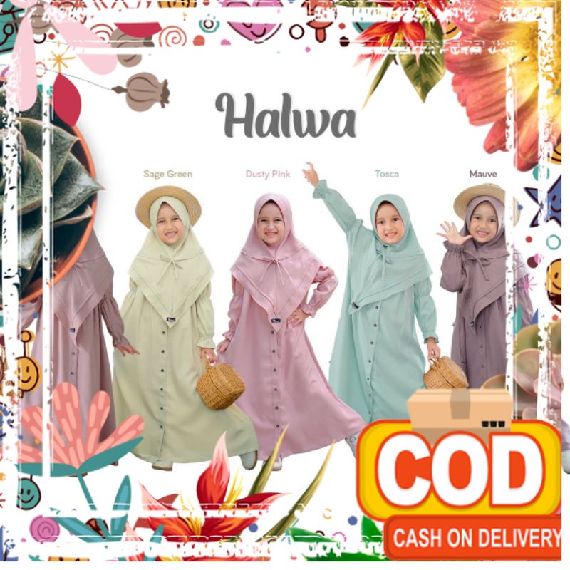 Rafania - Gamis Anak set Jilbab Halwa / bocil