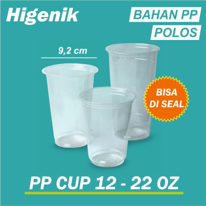 Plastic Cup PP / Gelas Plastik Cup PP Tebal 12/14/16/22 oz Bisa Seal