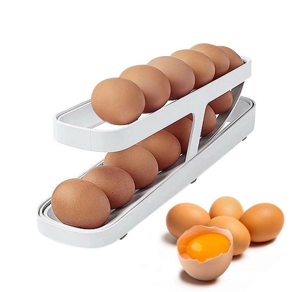 Chookyy Removable Kotak Penyimpanan Telur Praktis Egg Fresh-Keeping Case Rolldown Kulkas Dispenser Telur