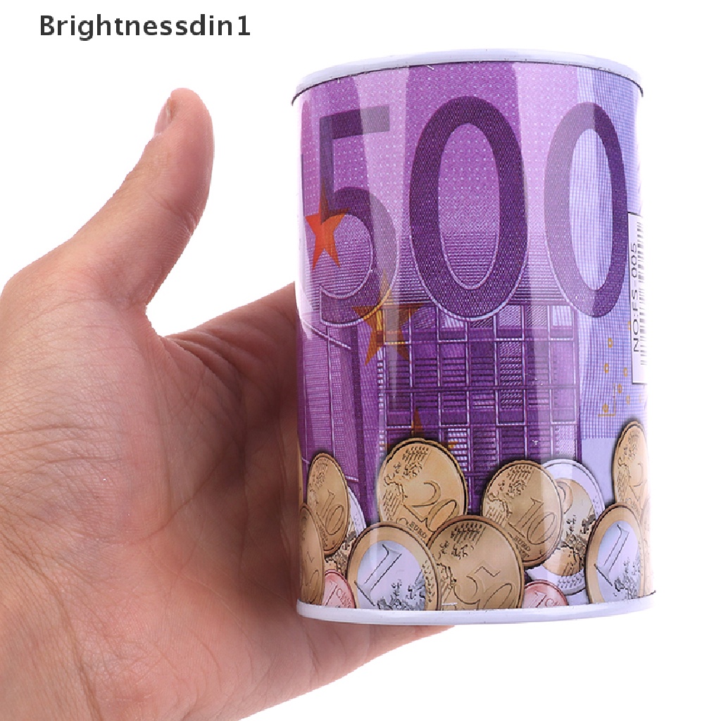 [Brightnessdin1] 1pc Kotak Uang Dollar Euro Brankas Cylinder Piggy Banks Untuk Deposit Box Koin  Butik